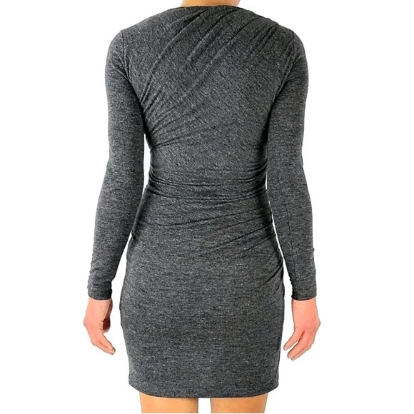 NWT $ 119 Banana Republic Long Sleeve Dress Size Ruched Grey XS extra soft - Picture 6 of 7